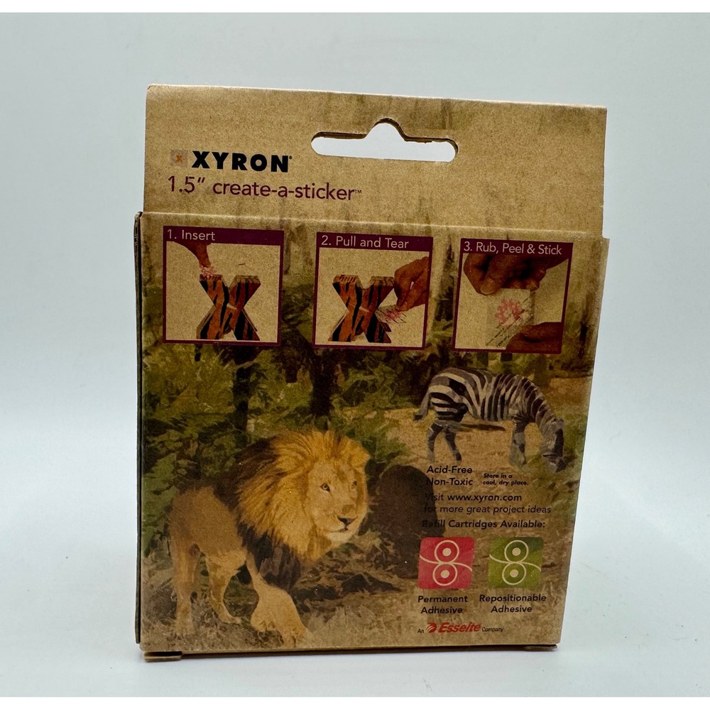 Xyron Create-a-Sticker 1.5 Inch Machine Zebra Print Permanent Adhesive New - Picture 3 of 7